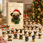 Mopshond Adventskalender 2026 - 24 Mopshondfiguurtjes