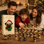 Mopshond Adventskalender 2026 - 24 Mopshondfiguurtjes