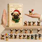 Mopshond Adventskalender 2026 - 24 Mopshondfiguurtjes
