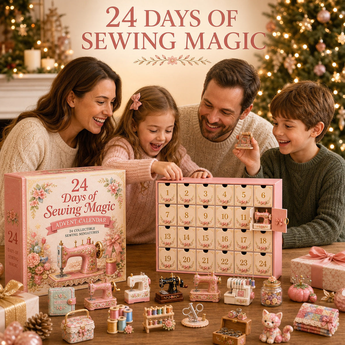 Naai Adventskalender 2026 - 24 Naaiminiaturen voor Quilters en Hobbyisten