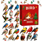 Kerst-vogelkalender voor 24 dagen, adventskalender met vogelmotieven, feestelijke kerstdecoratie