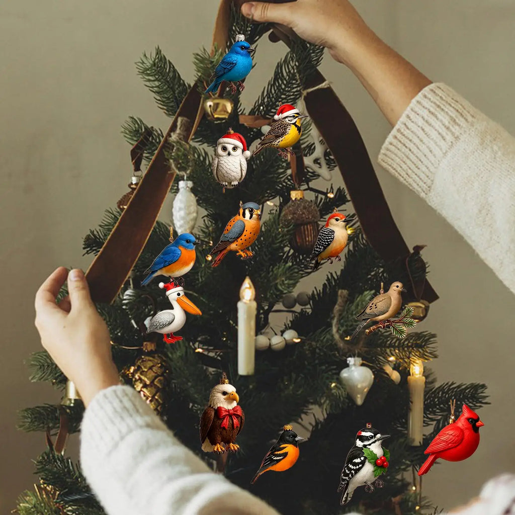 Kerst-vogelkalender voor 24 dagen, adventskalender met vogelmotieven, feestelijke kerstdecoratie 2