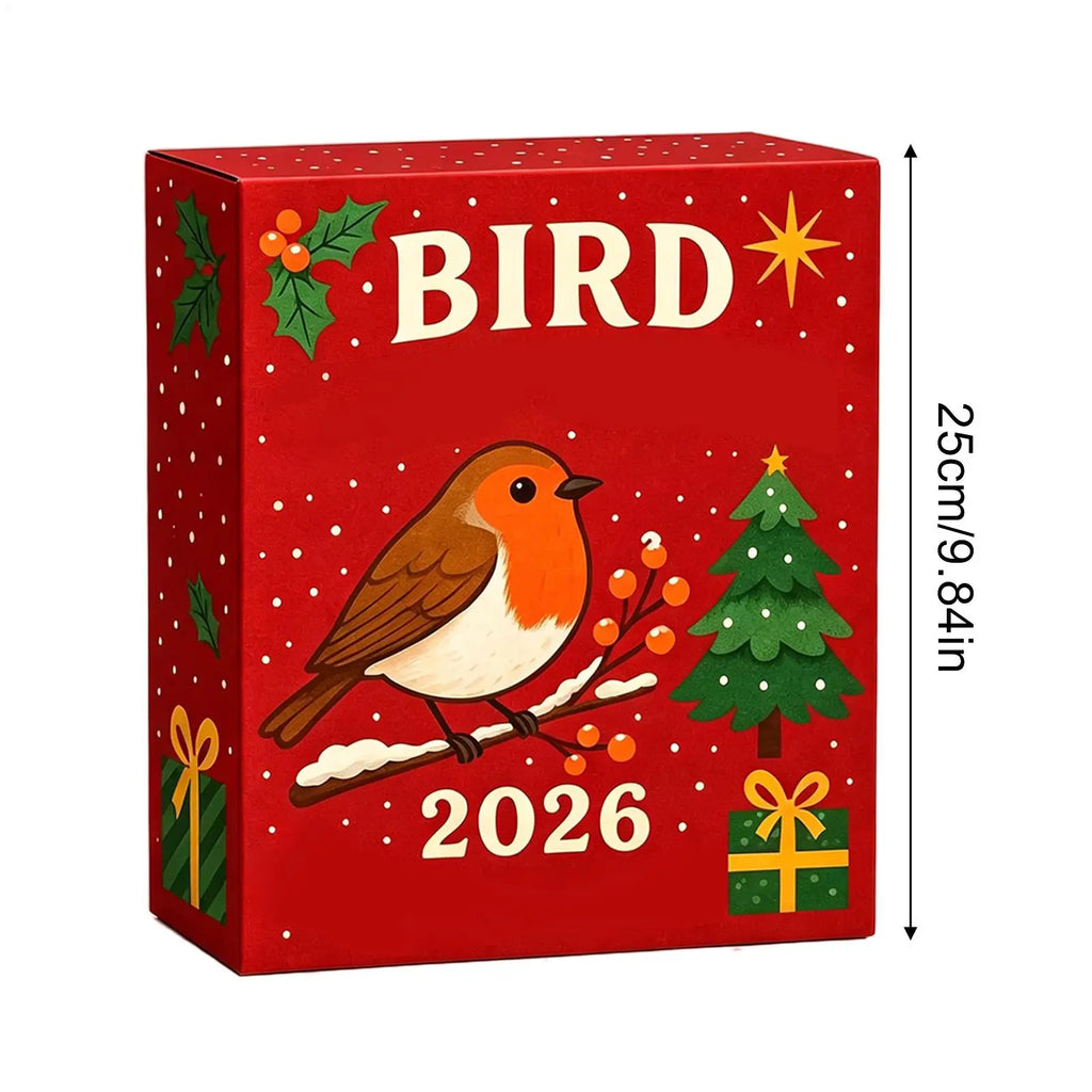 Kerst-vogelkalender voor 24 dagen, adventskalender met vogelmotieven, feestelijke kerstdecoratie 6
