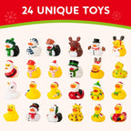 Adventskalender met 24 kleurrijke badeendjes om af te tellen naar Kerstmis, voor kinderen 2
