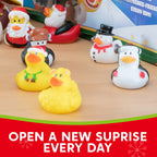 Adventskalender met 24 kleurrijke badeendjes om af te tellen naar Kerstmis, voor kinderen 5