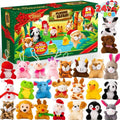 Adventskalender met 24 kleurrijke mini-knuffels voor kinderen - kerstkalender