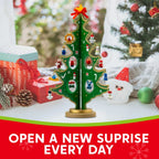 Adventskalender met houten kerstboom en 28 ornamenten, sneeuwpop- en kerstmandecoraties 4