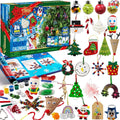 Knutsel-adventskalender 2026 met scharen, lijm, keycords, verf en aquarelpotloden voor kinderen