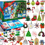 Knutsel-adventskalender 2026 met scharen, lijm, keycords, verf en aquarelpotloden voor kinderen