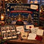Detective-adventskalender met 24 dagen mysterieraadsels en dagelijkse aanwijzingen