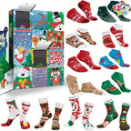 Feestelijke adventskalender-sokken, set van 12, kerst, katoen, dames