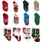 Feestelijke adventskalender-sokken, set van 12, kerst, katoen, dames 3
