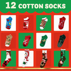 Feestelijke adventskalender-sokken, set van 12, kerst, katoen, dames 4