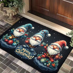 Feestelijke kerstdeurmat van flanel met bedrukt kerstmotief, machinewasbaar 3