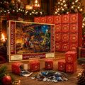 Feestelijke kerstpuzzel-adventskalender 2026 met 1008 stukjes en 24 adventsverrassingen