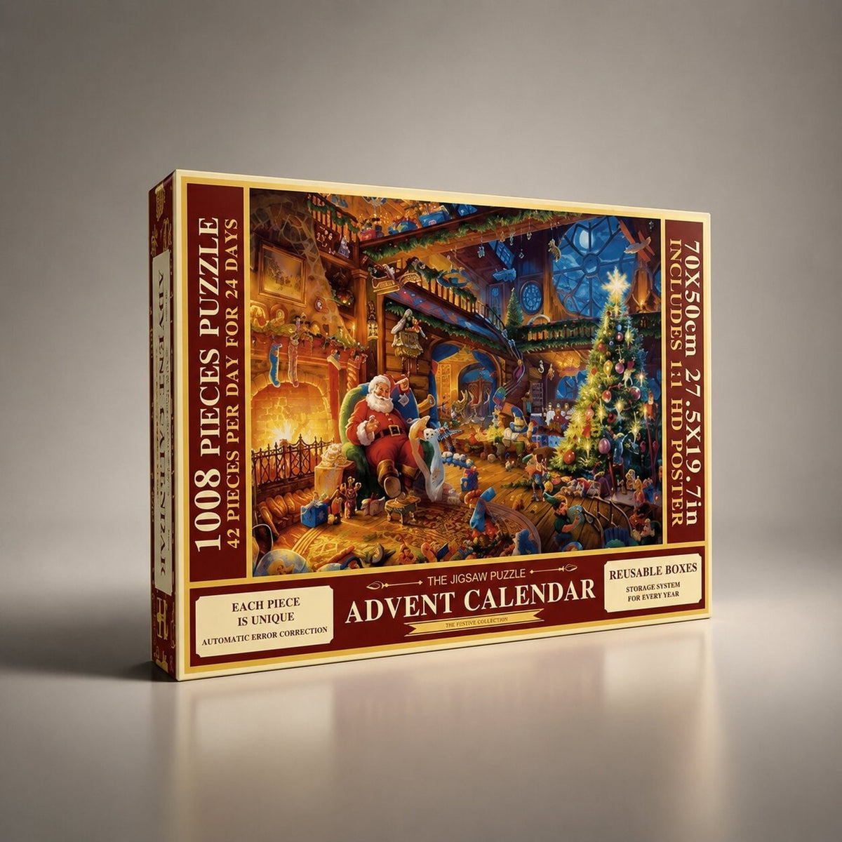 Feestelijke kerstpuzzel-adventskalender 2026 met 1008 stukjes en 24 adventsverrassingen 11