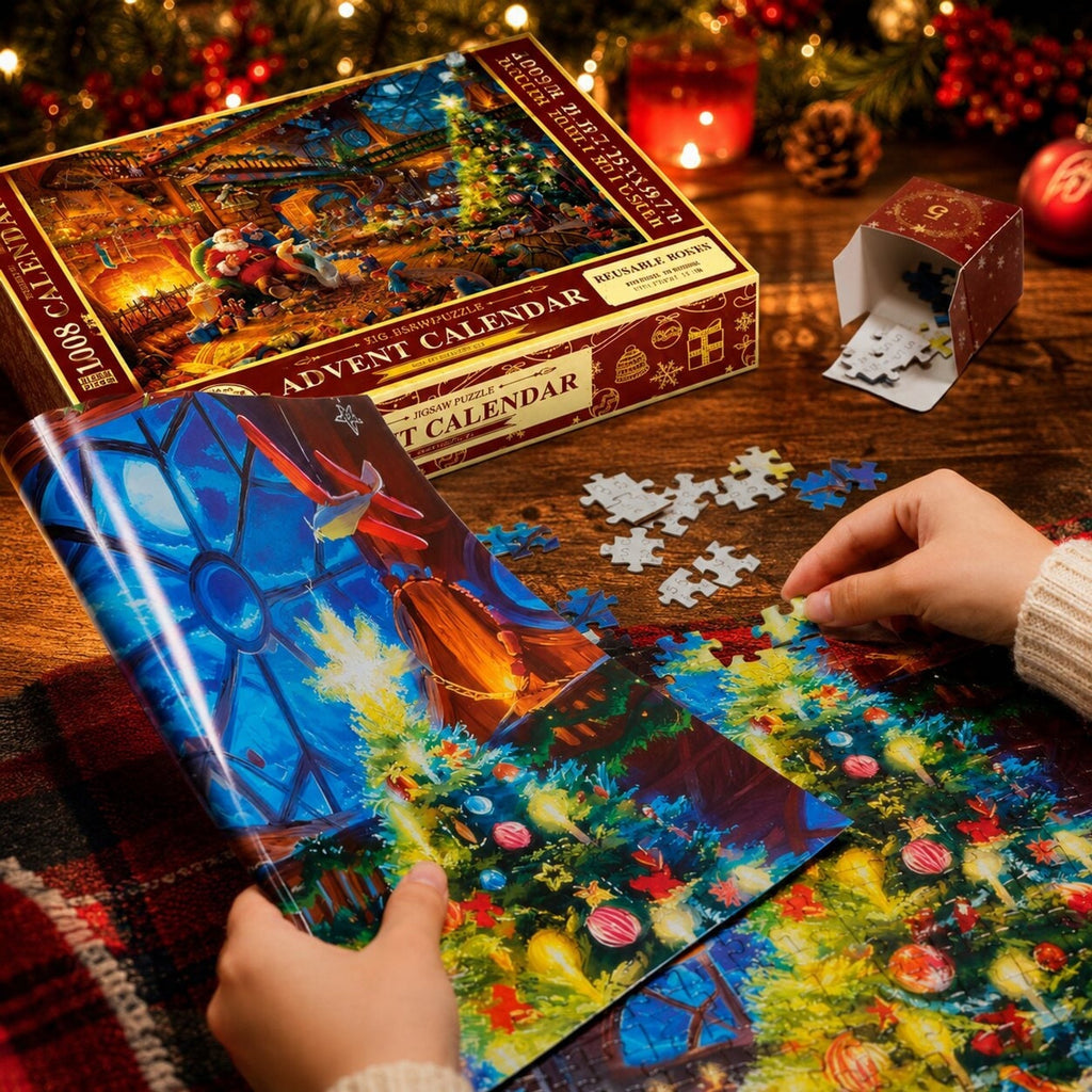 Feestelijke kerstpuzzel-adventskalender 2026 met 1008 stukjes en 24 adventsverrassingen 8