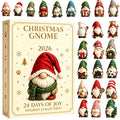 Glinsterende kerst-adventskalender met 24 schattige acryl kabouterhangers om op te hangen