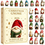 Glinsterende kerst-adventskalender met 24 schattige acryl kabouterhangers om op te hangen