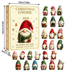 Glinsterende kerst-adventskalender met 24 schattige acryl kabouterhangers om op te hangen 7