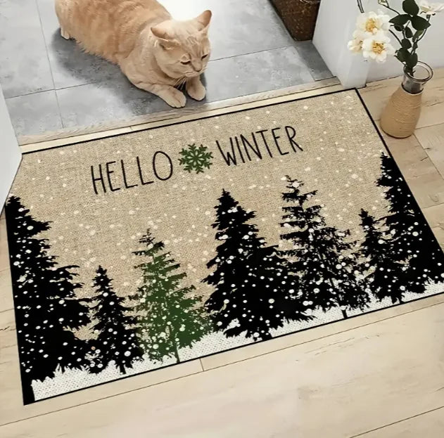 Kerstdeurmat met kabouterpatroon van zacht tapijt voor woonkamer en keuken 11