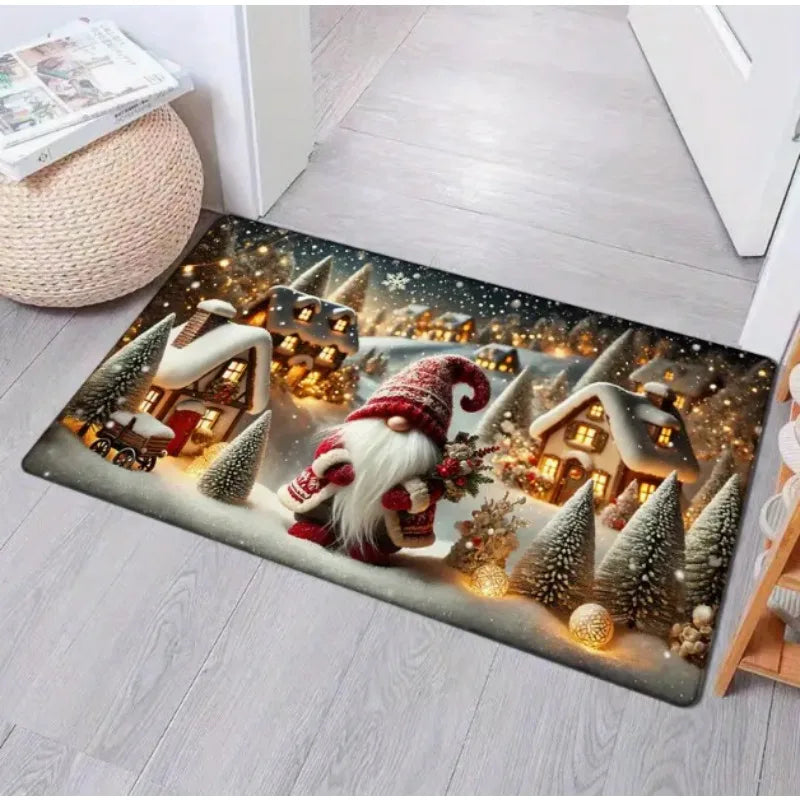 Kerstdeurmat met kabouterpatroon van zacht tapijt voor woonkamer en keuken 3
