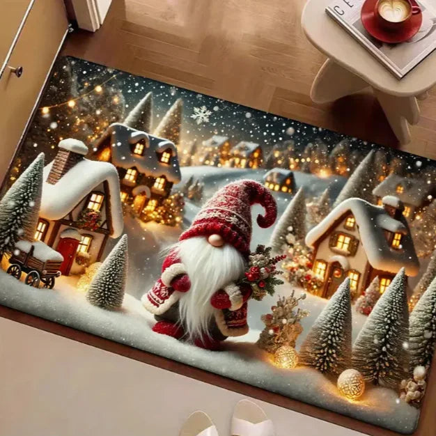 Kerstdeurmat met kabouterpatroon van zacht tapijt voor woonkamer en keuken 8