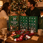 Kerst-adventskalender 2026 met 24 paar feestelijke warme sokken voor dames en heren 4