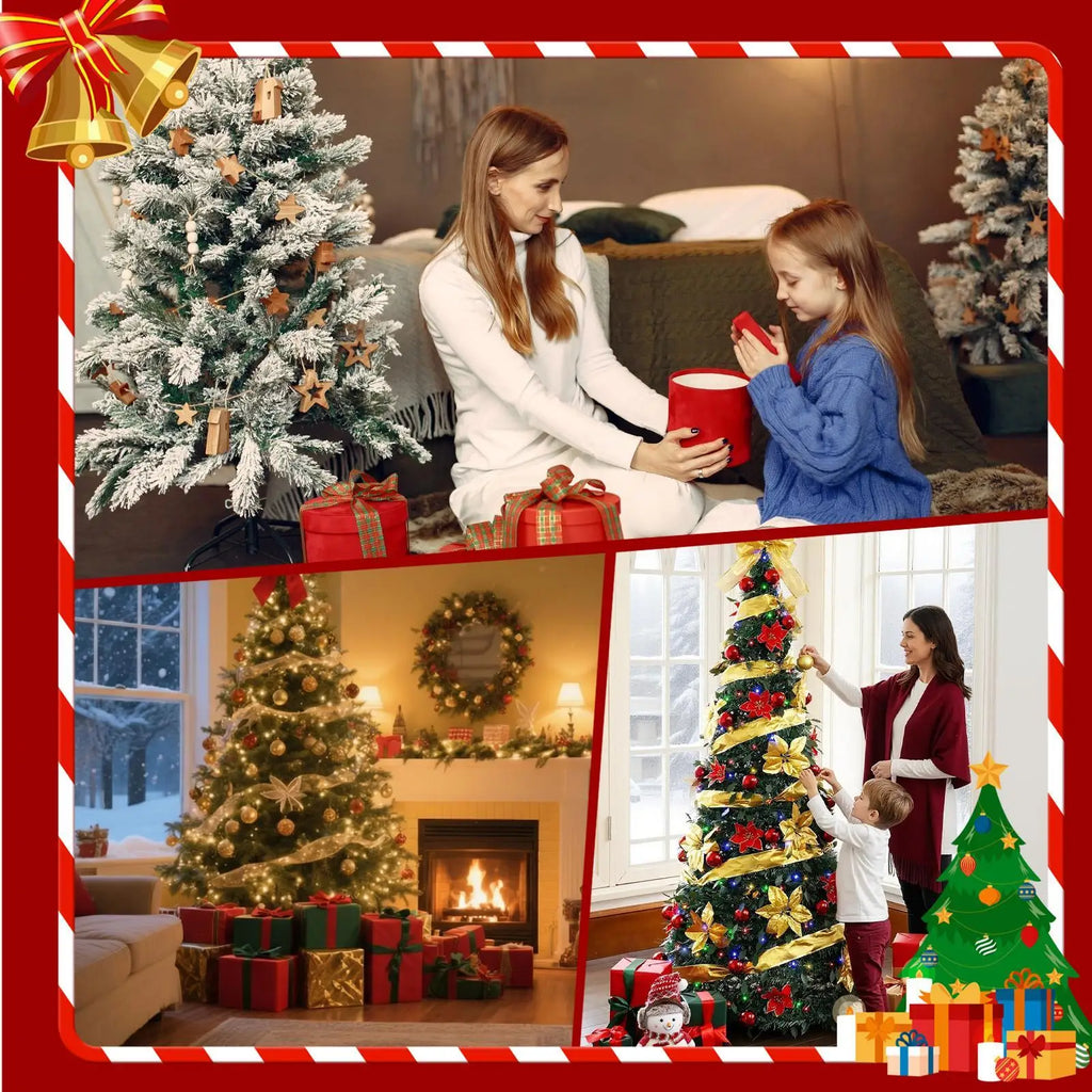 Kerst-adventskalender met 24 glinsterende acryl ornamenten in boerderijdierendesigns om op te hangen 6