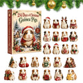 Kerst-adventskalender met 24 schattige 2D-acryl caviaornamenten voor feestelijke decoratie