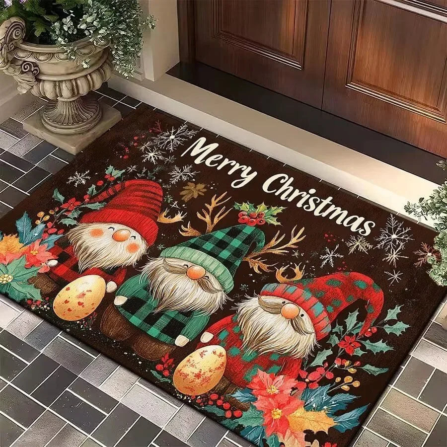 Kerst-entreemat met kerstman, eland en kerstboom, antislip onderkant 6