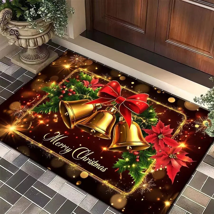 Kerst-entreemat met kerstman, eland en kerstboom, antislip onderkant 7