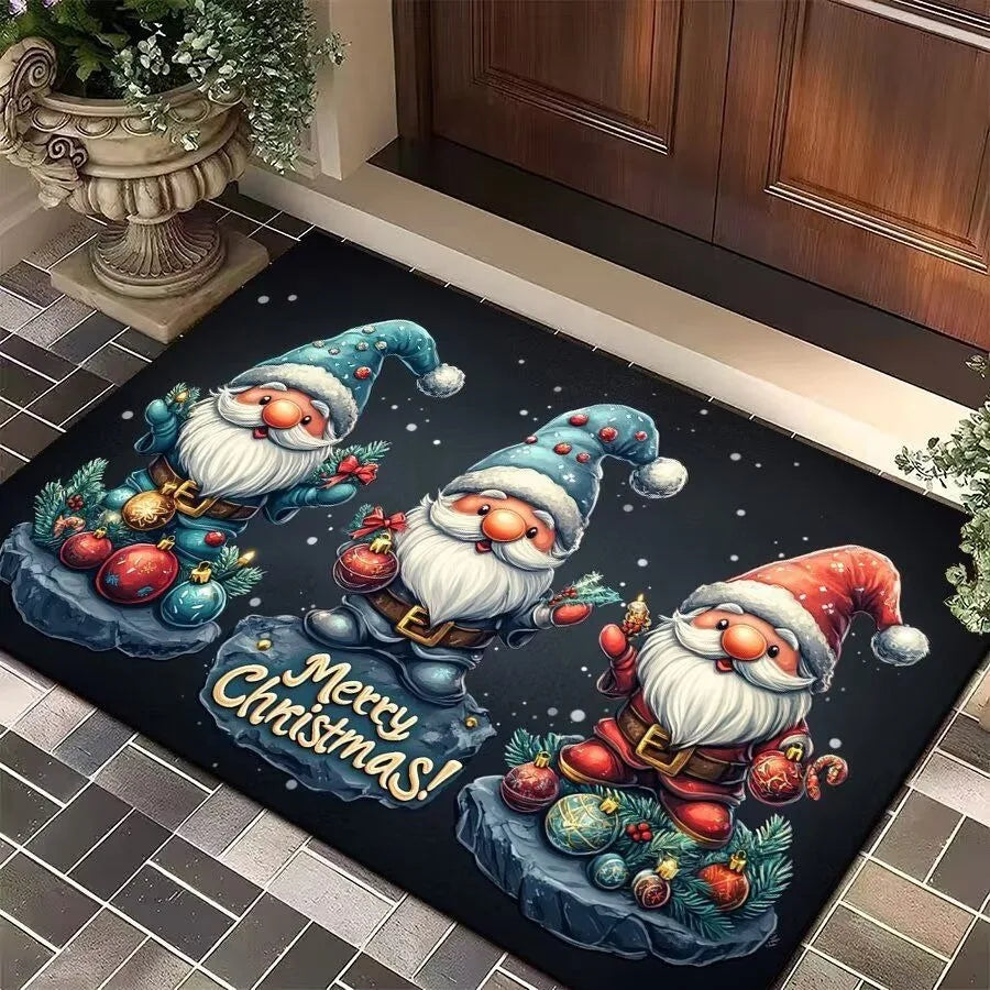 Kerst-entreemat met kerstman, eland en kerstboom, antislip onderkant 8