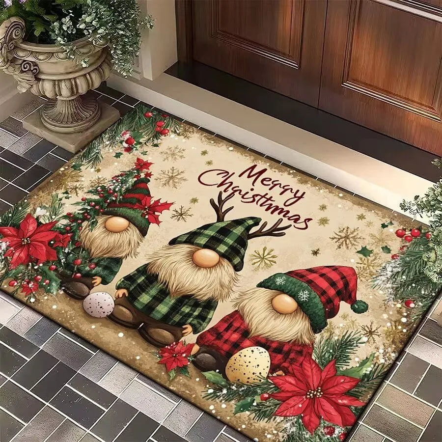 Kerst-entreemat met kerstman, eland en kerstboom, antislip onderkant 9