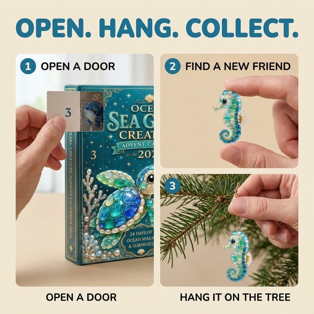 Oceaan Zeeglas Zeedieren Adventskalender 2026 - 24 Ornamenten