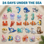 Oceaan Zeeglas Zeedieren Adventskalender 2026 - 24 Ornamenten