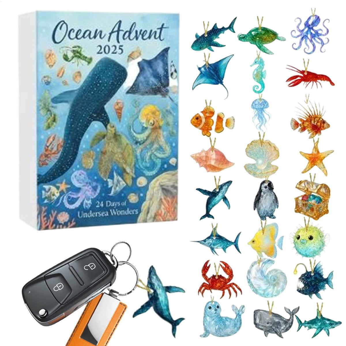Oceaandieren Adventskalender 2026 - 24 Zeedierenhangers