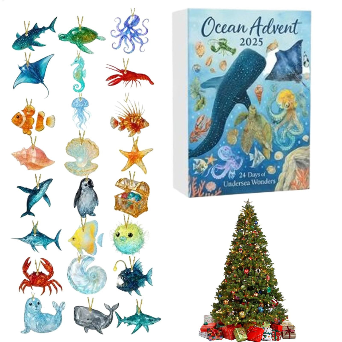 Oceaandieren Adventskalender 2026 - 24 Zeedierenhangers