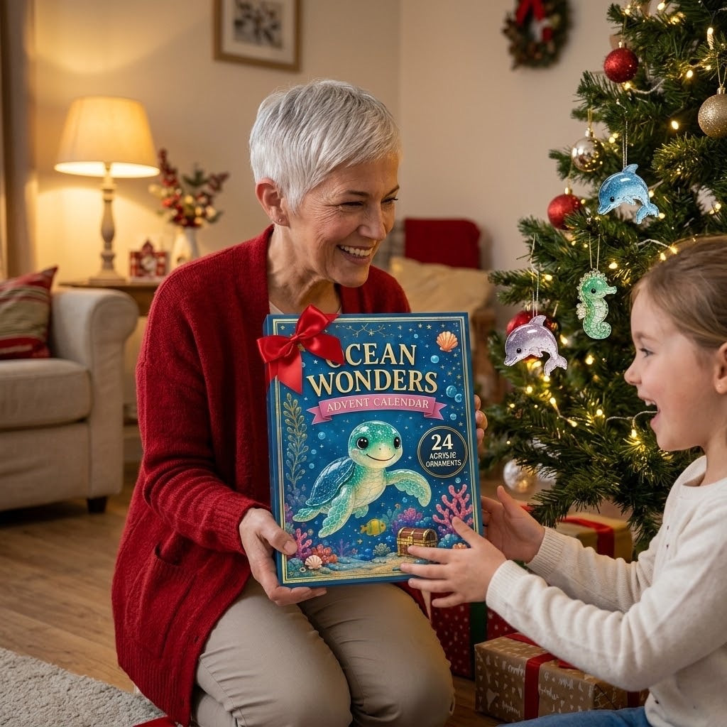 Oceaanwonderen Adventskalender 2026 - 24 Acryl Zeedierornamenten