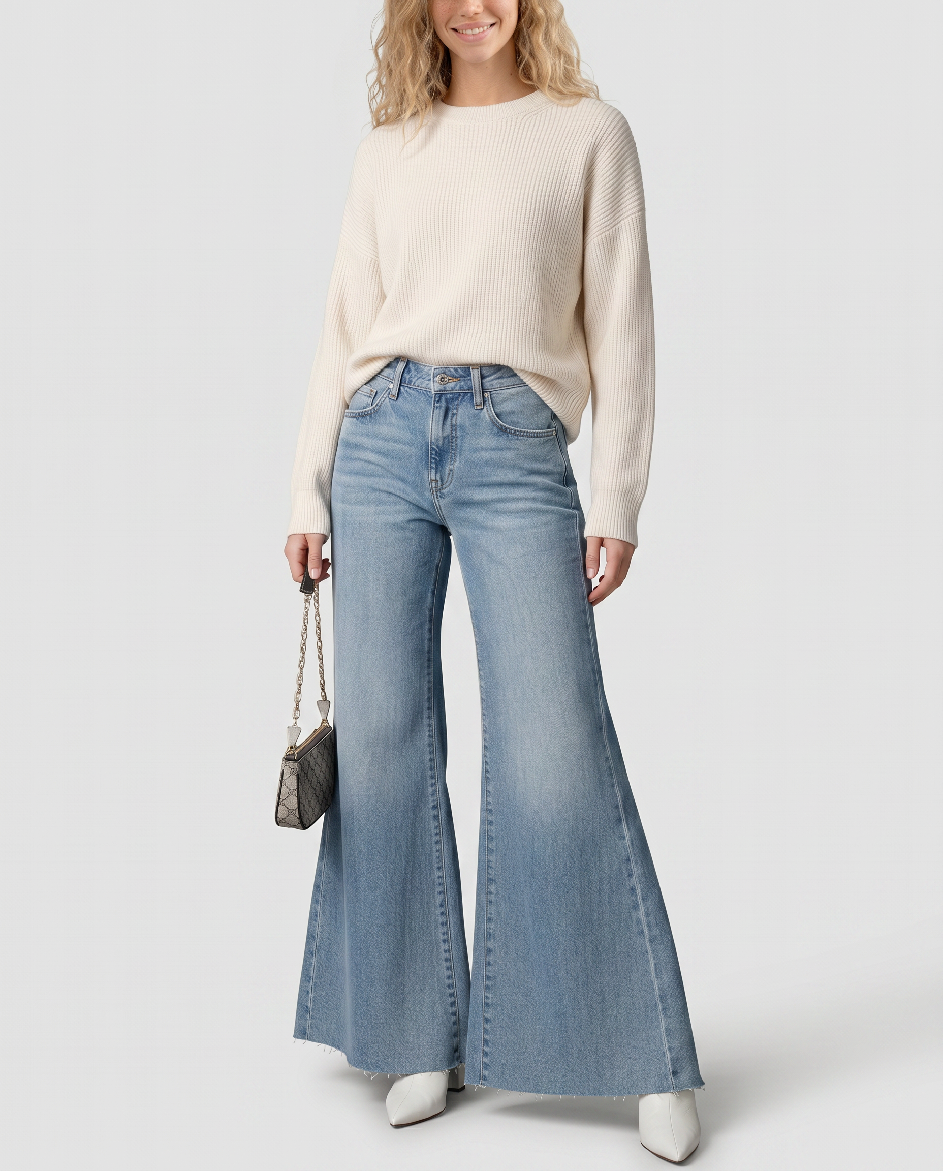 Alana flare jeans met gewassen afwerking voor vrouwen 4