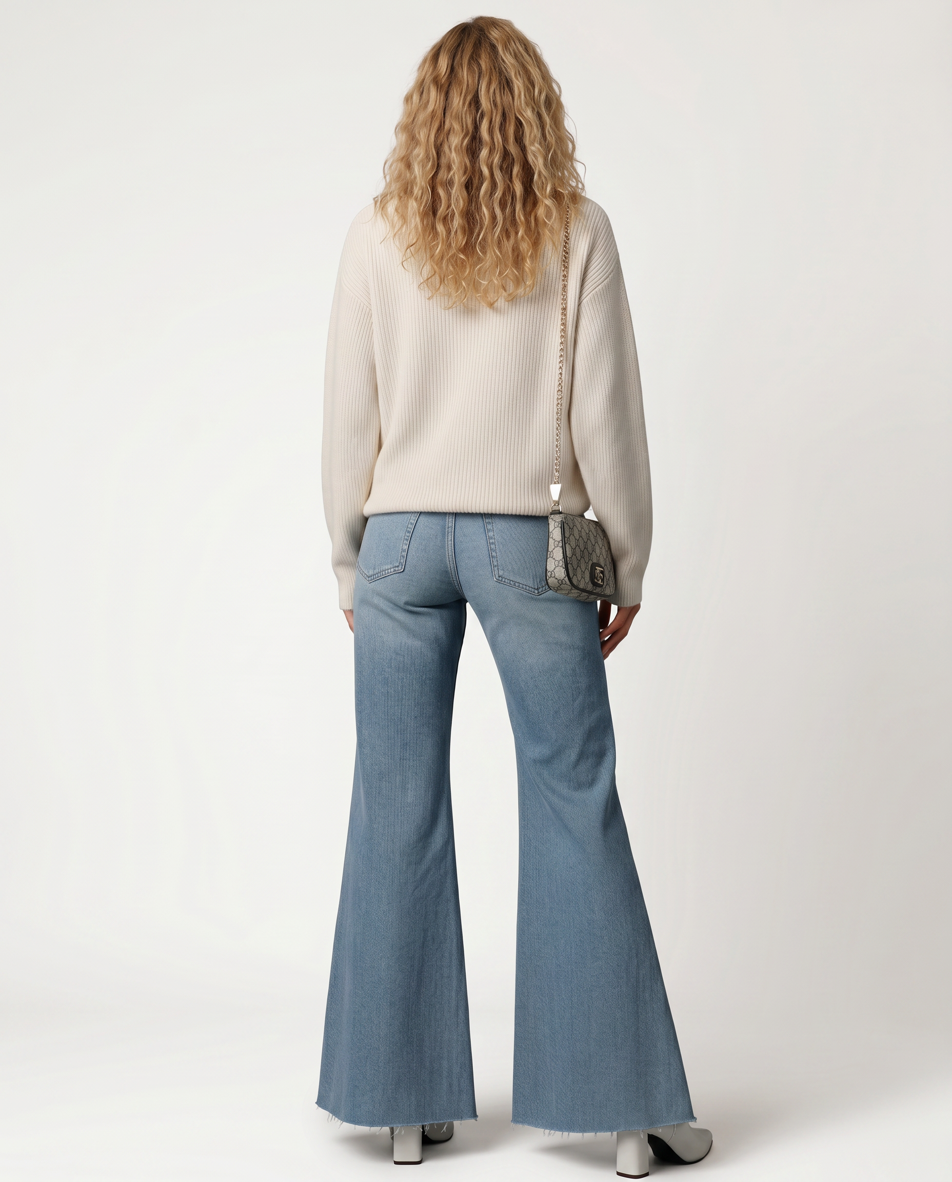 Alana flare jeans met gewassen afwerking voor vrouwen 5