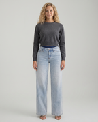 Alberta wijde jeans met mid waist stijl in marineblauw 9