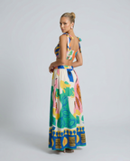 Aubrey gedrukte crop top en midi rok set in multikleur 2