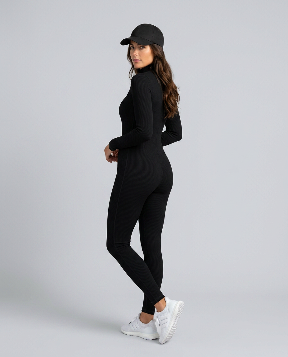 Elegante Betty jumpsuit met lange mouwen en hoge halslijn. 2