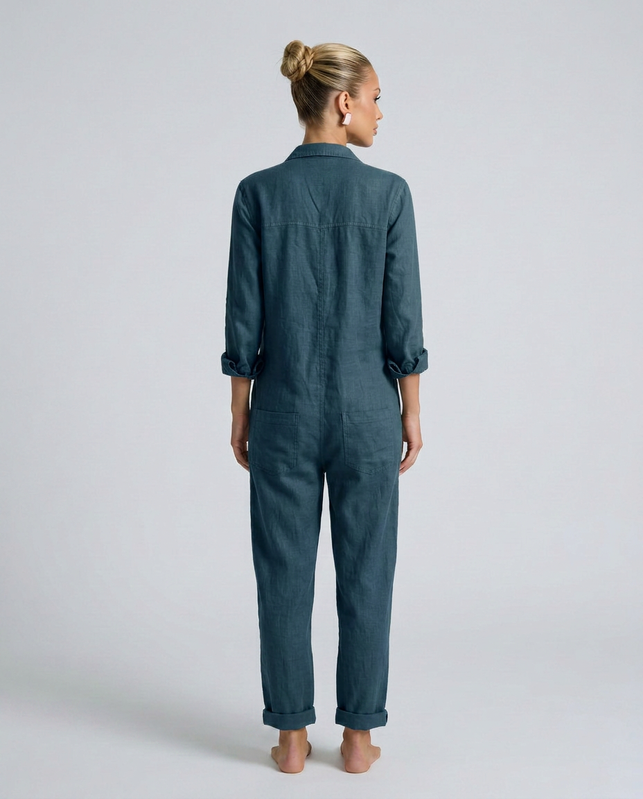 Stijlvolle lange mouwen jumpsuit met knopen aan de voorkant voor dames. 8