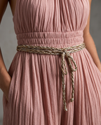 Elegante geplooide halter nek jumpsuit voor dames in roze. 4
