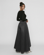 Hoge taille wijde jeans voor dames in denim 12