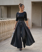Hoge taille wijde jeans voor dames in denim 13