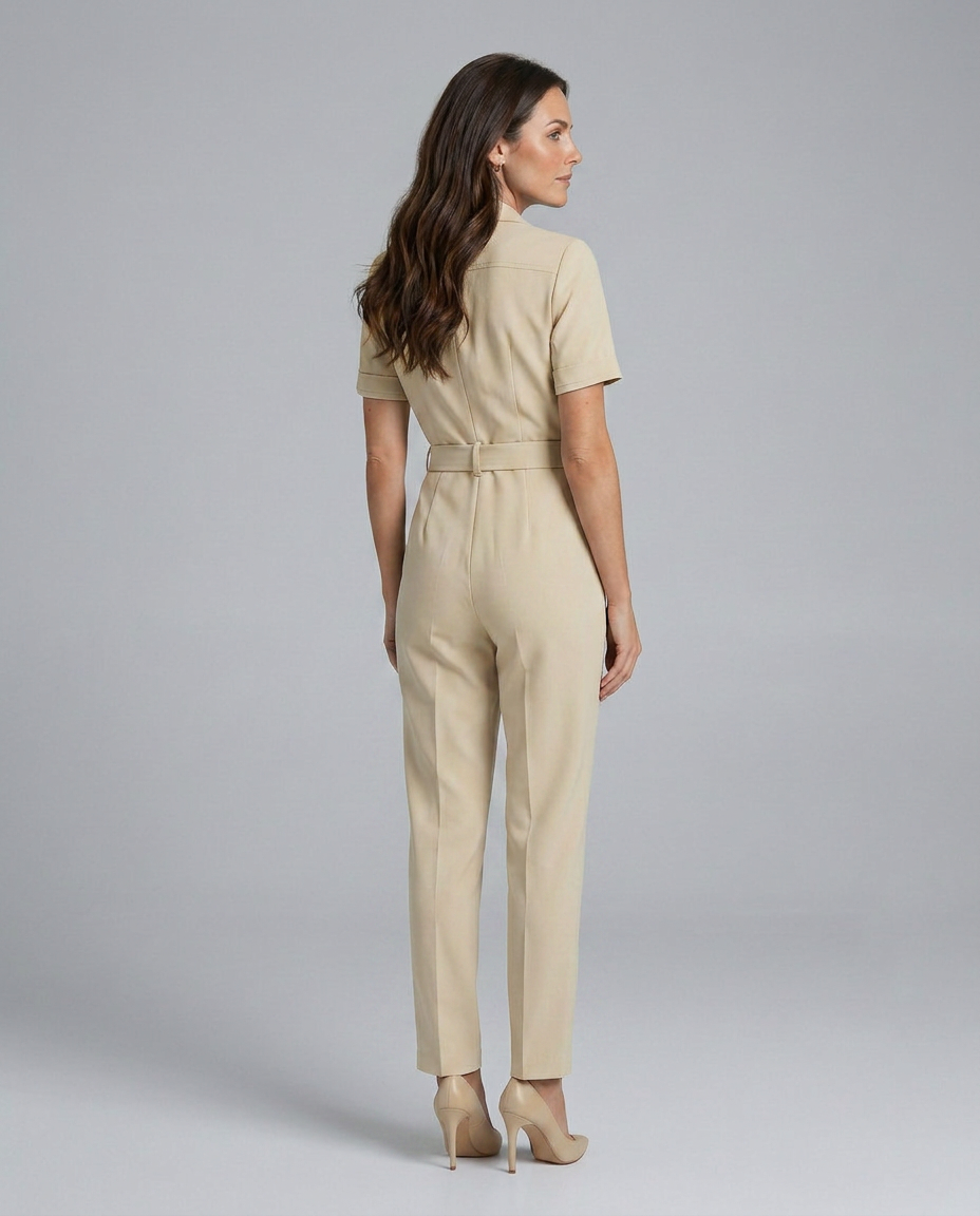 Elegante op maat gemaakte jumpsuit met tailleband voor vrouwen. 10