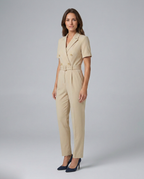 Elegante op maat gemaakte jumpsuit met tailleband voor vrouwen. 12